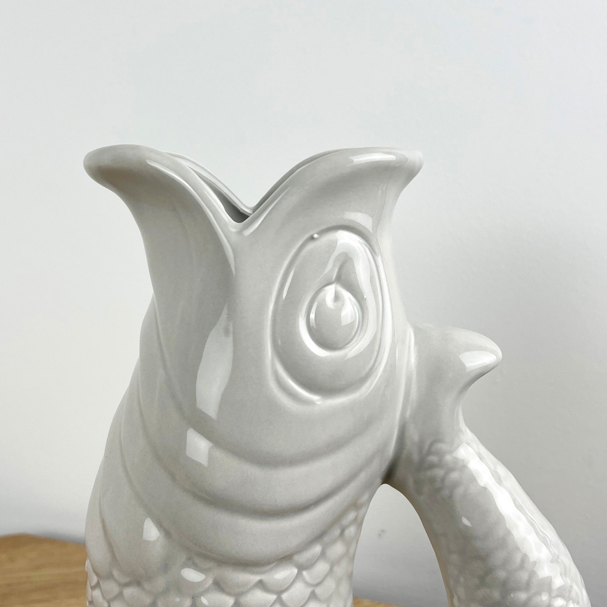 26.5cm Nautical Fish Jug Ornament - Pale Grey