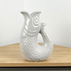 26.5cm Nautical Fish Jug Ornament - Pale Grey