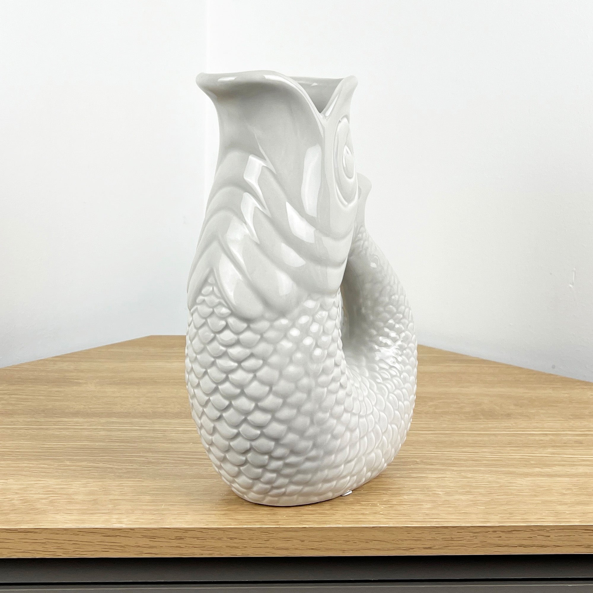 26.5cm Nautical Fish Jug Ornament - Pale Grey