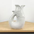 26.5cm Nautical Fish Jug Ornament - Pale Grey