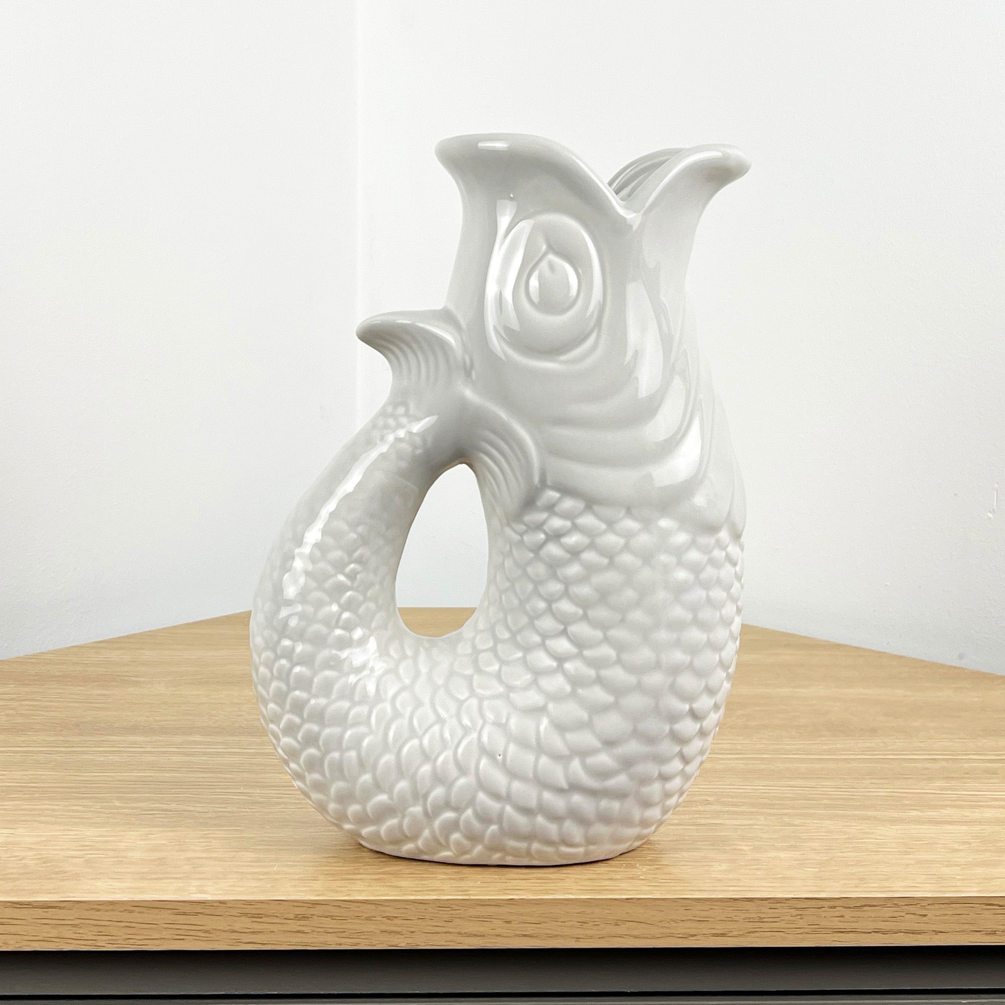 26.5cm Nautical Fish Jug Ornament - Pale Grey