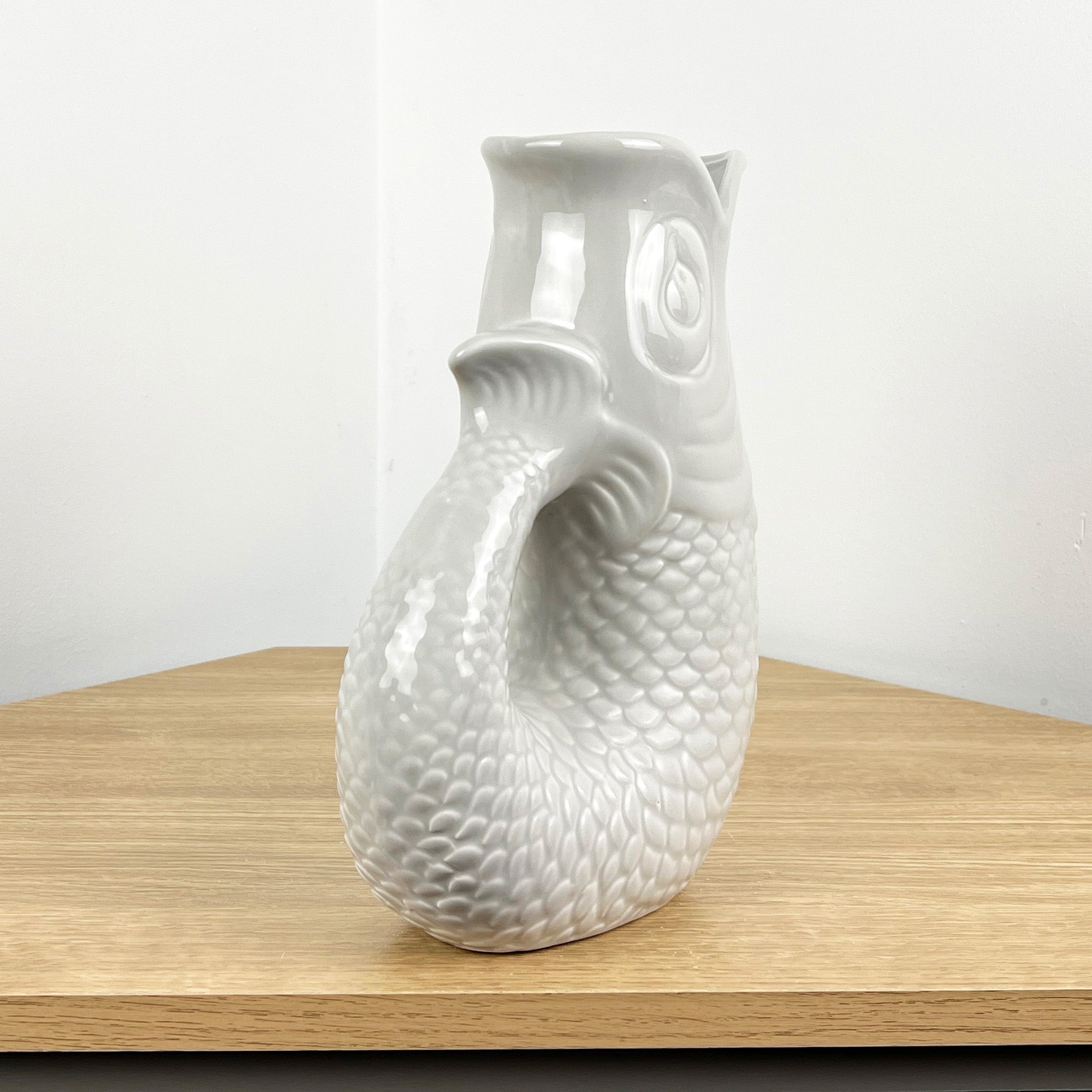 26.5cm Nautical Fish Jug Ornament - Pale Grey