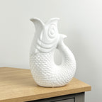 26.5cm Nautical Fish Jug Ornament - White