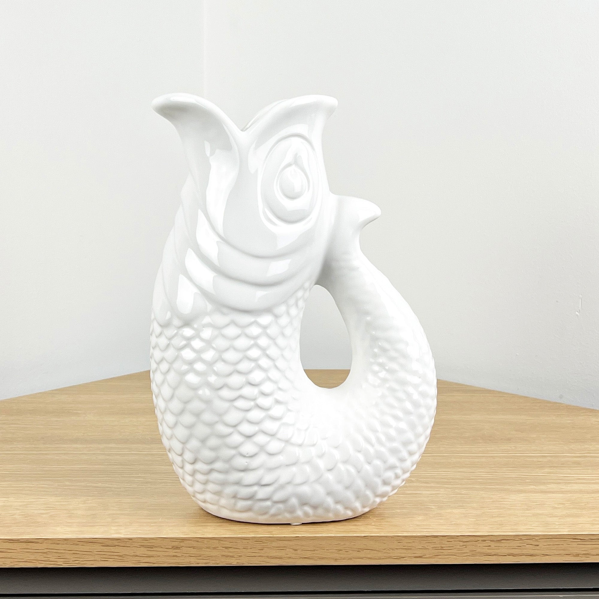 26.5cm Nautical Fish Jug Ornament - White