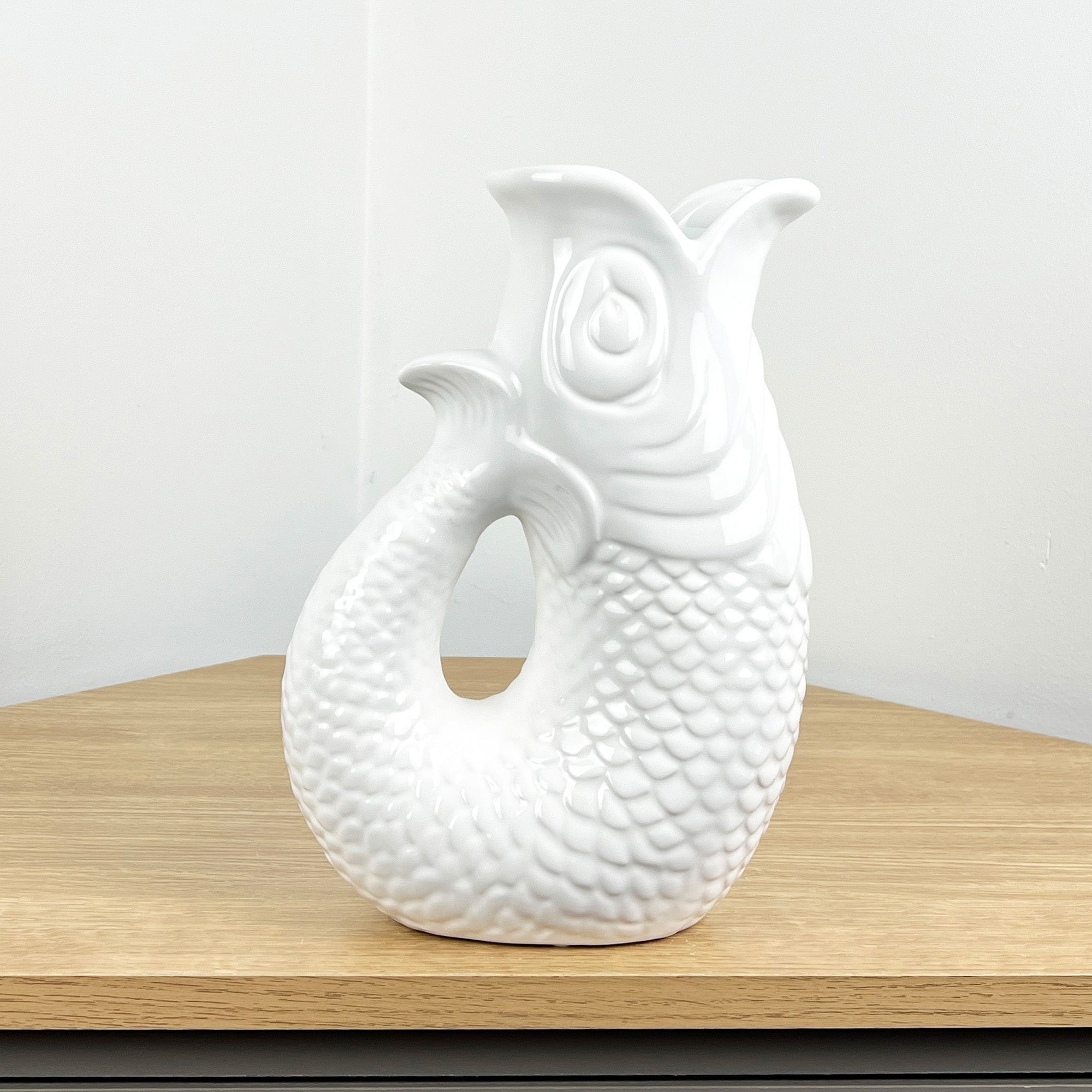 26.5cm Nautical Fish Jug Ornament - White