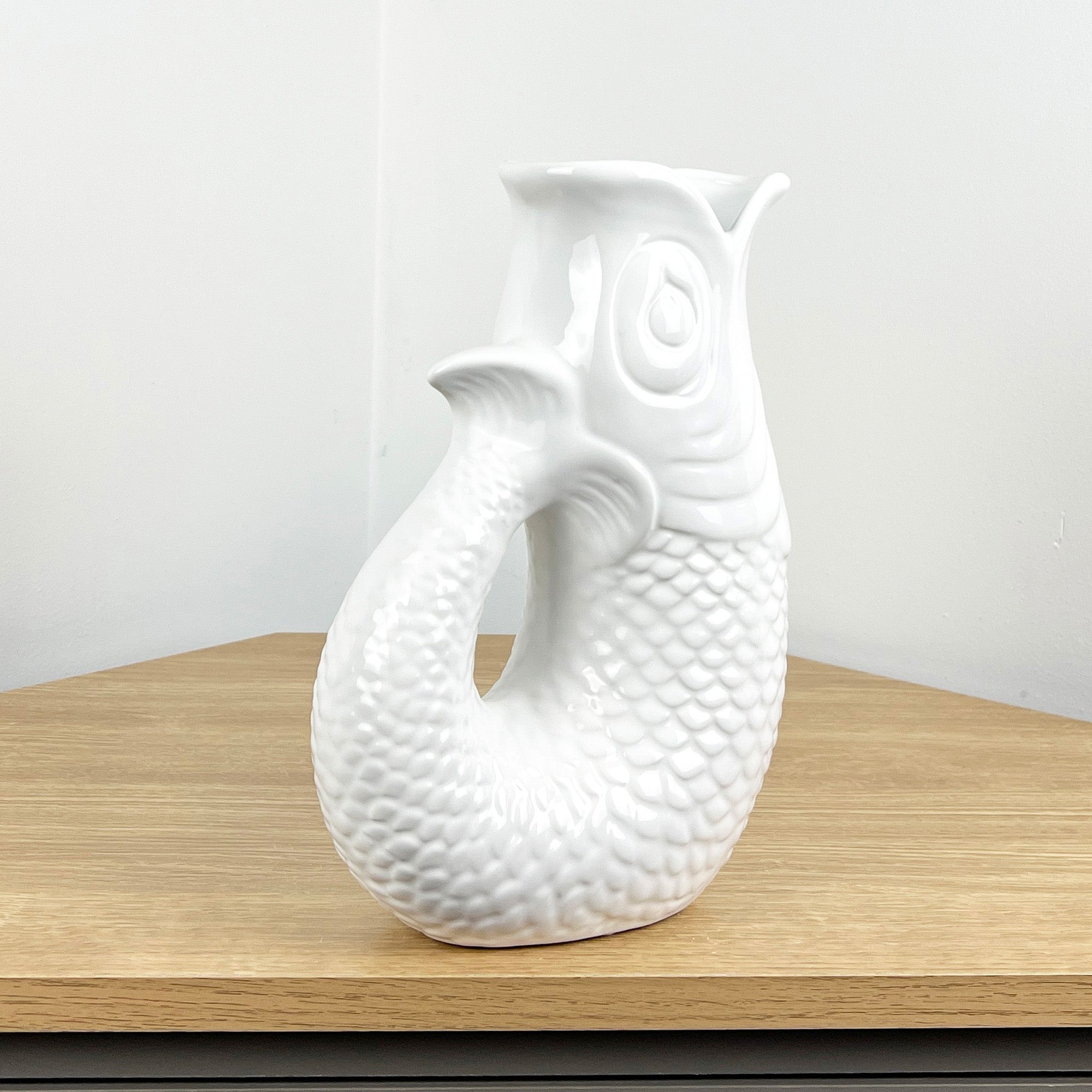 26.5cm Nautical Fish Jug Ornament - White