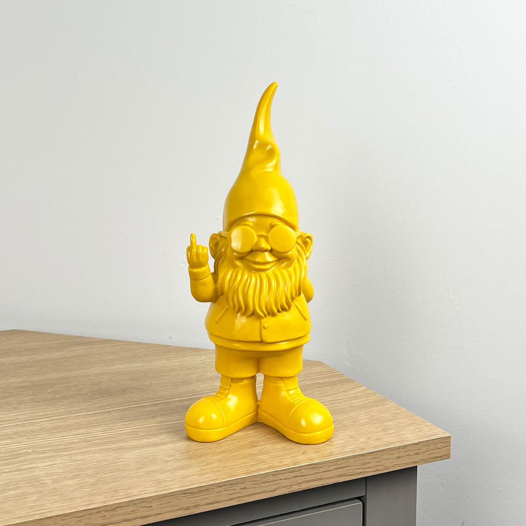 26.5cm Cheeky Middle Finger Gnome / Gonk - Yellow