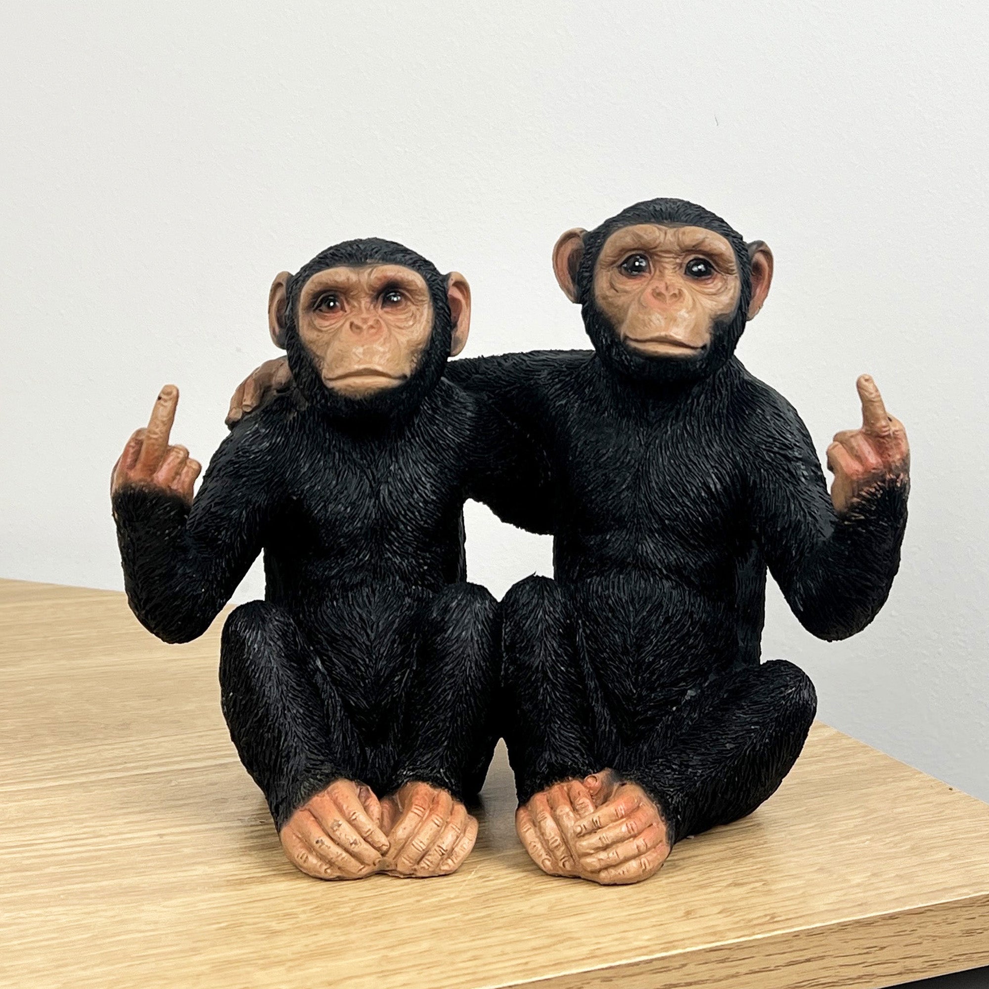 16cm Rude Middle Finger Monkey Ornament - Resin