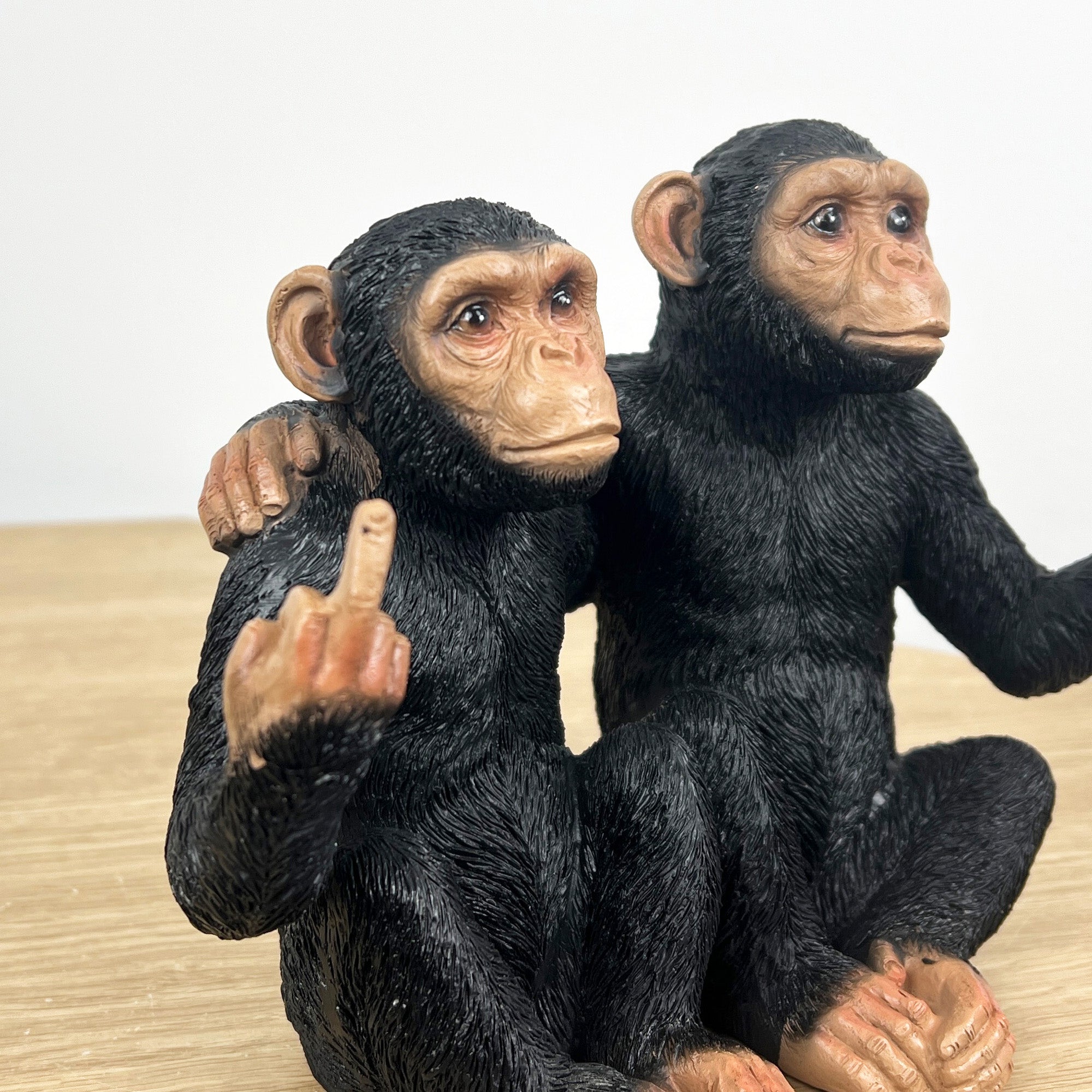 16cm Rude Middle Finger Monkey Ornament - Resin