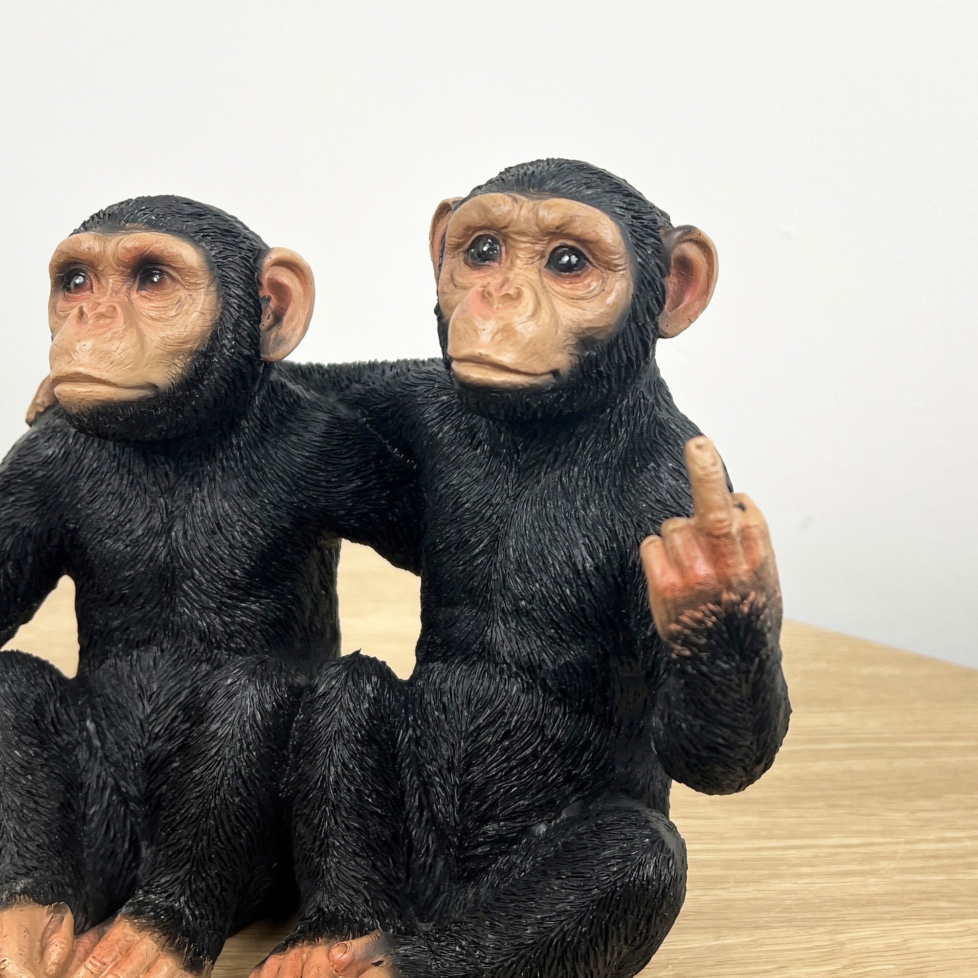 16cm Rude Middle Finger Monkey Ornament - Resin