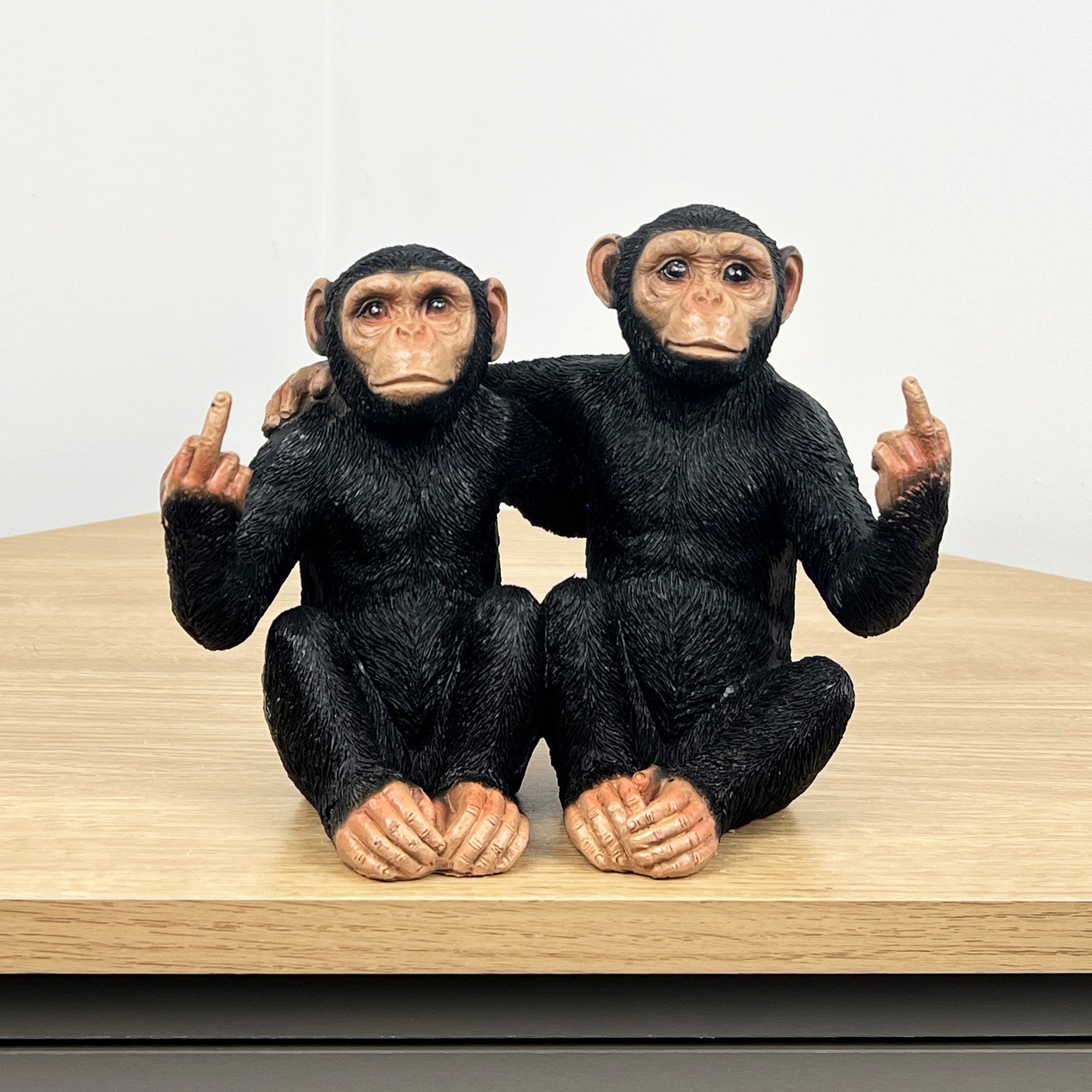 16cm Rude Middle Finger Monkey Ornament - Resin