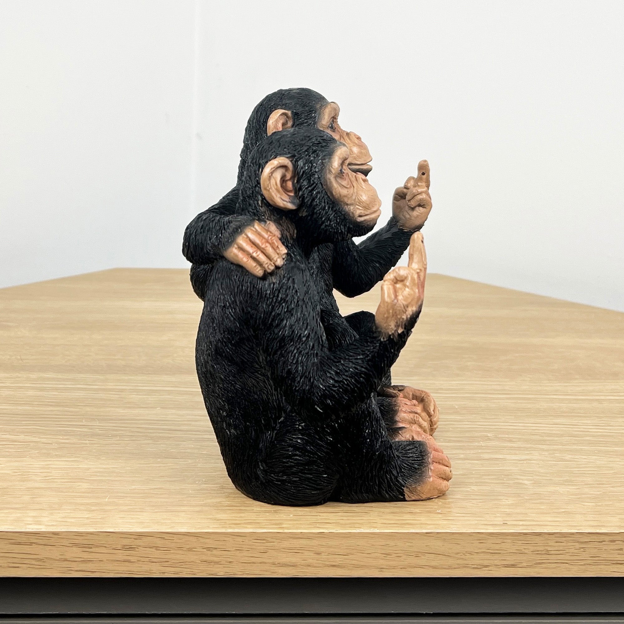 16cm Rude Middle Finger Monkey Ornament - Resin