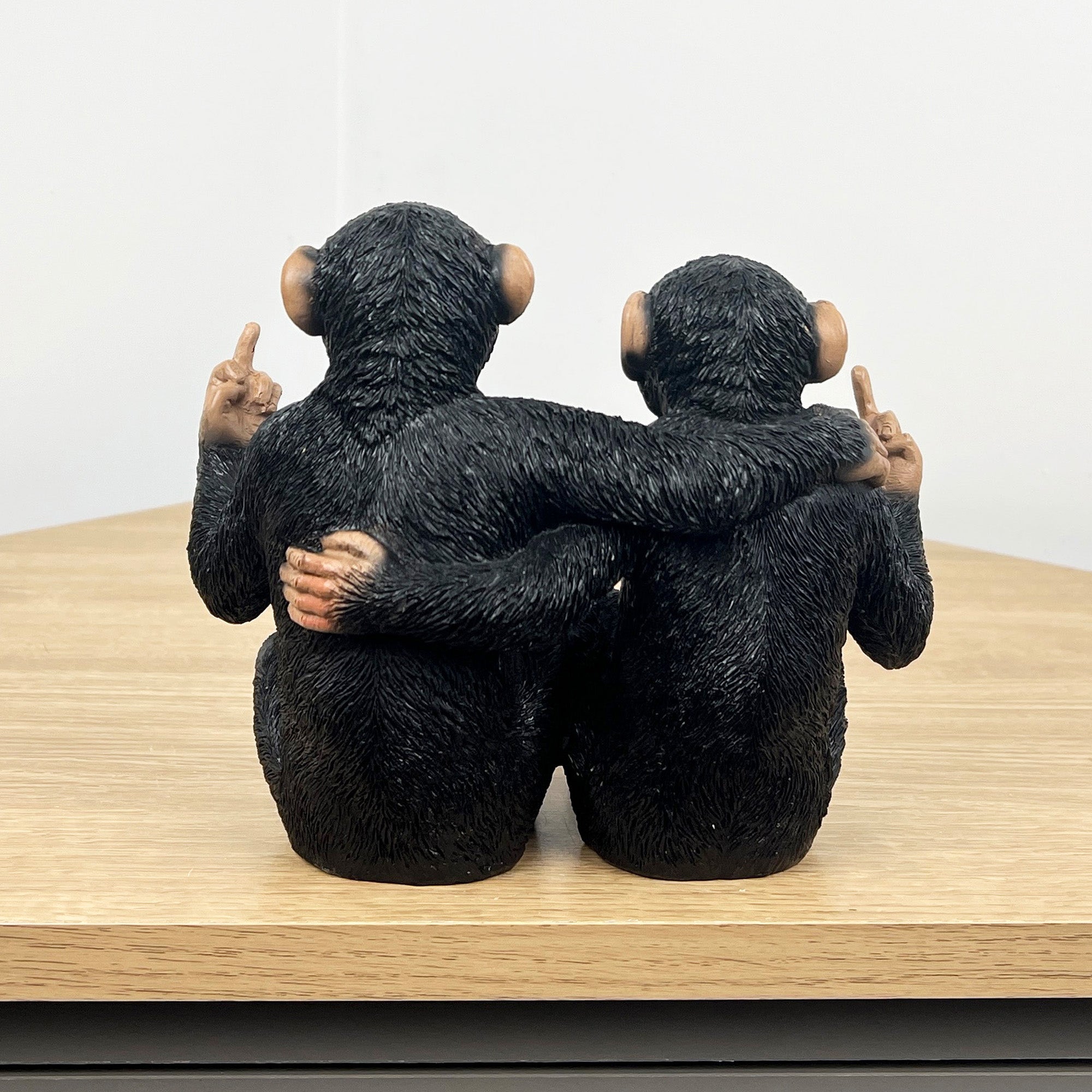 16cm Rude Middle Finger Monkey Ornament - Resin