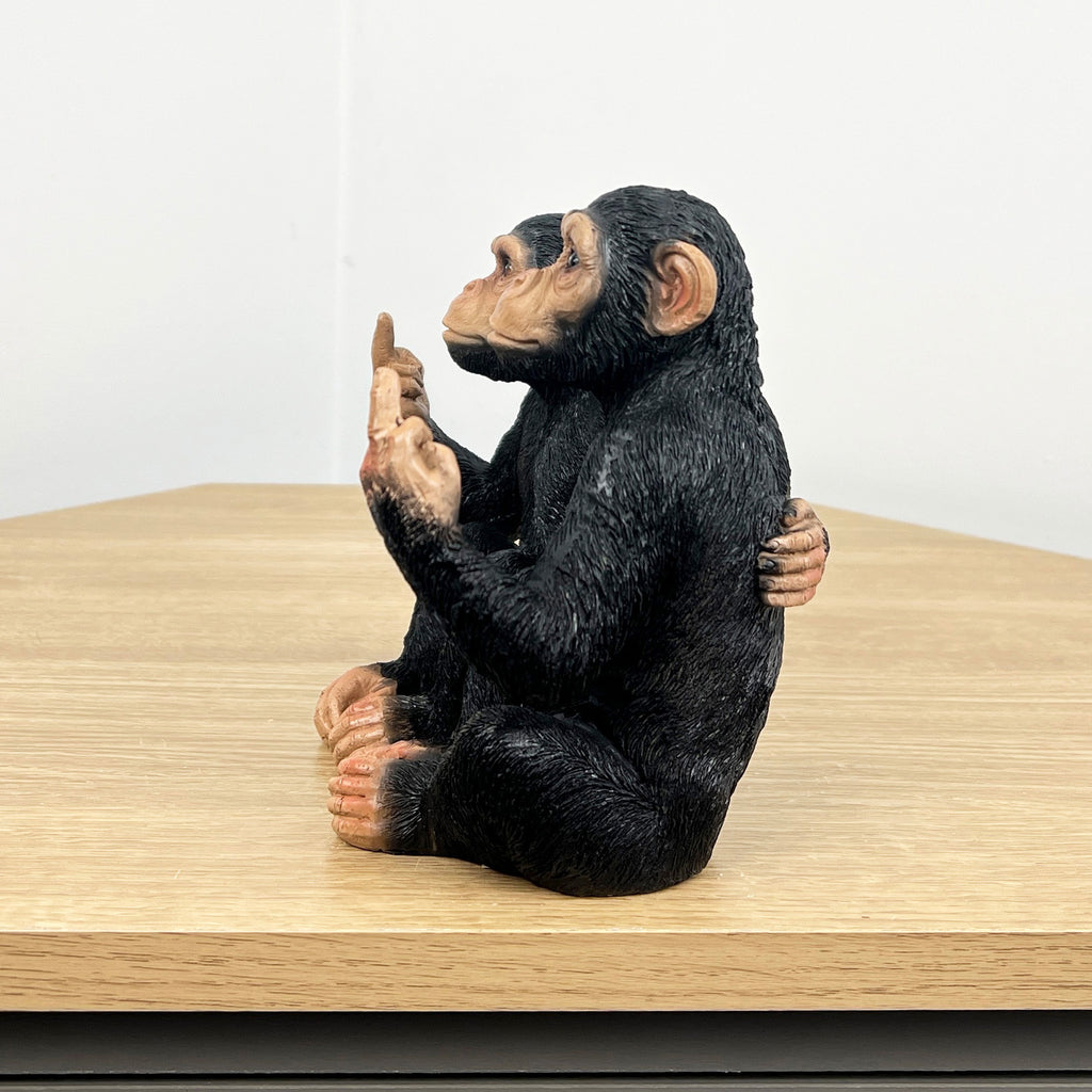 16cm Rude Middle Finger Monkey Ornament - Resin