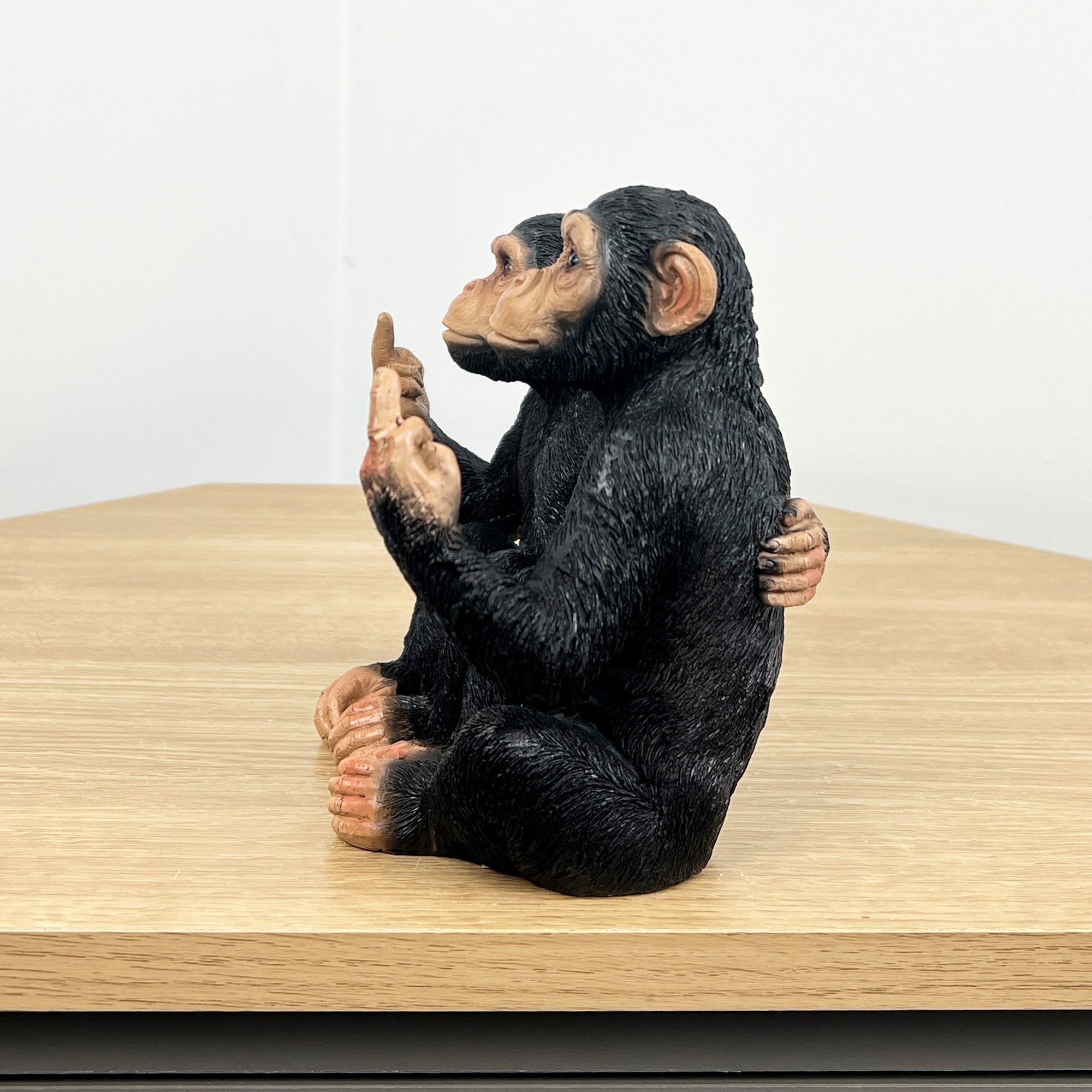 16cm Rude Middle Finger Monkey Ornament - Resin