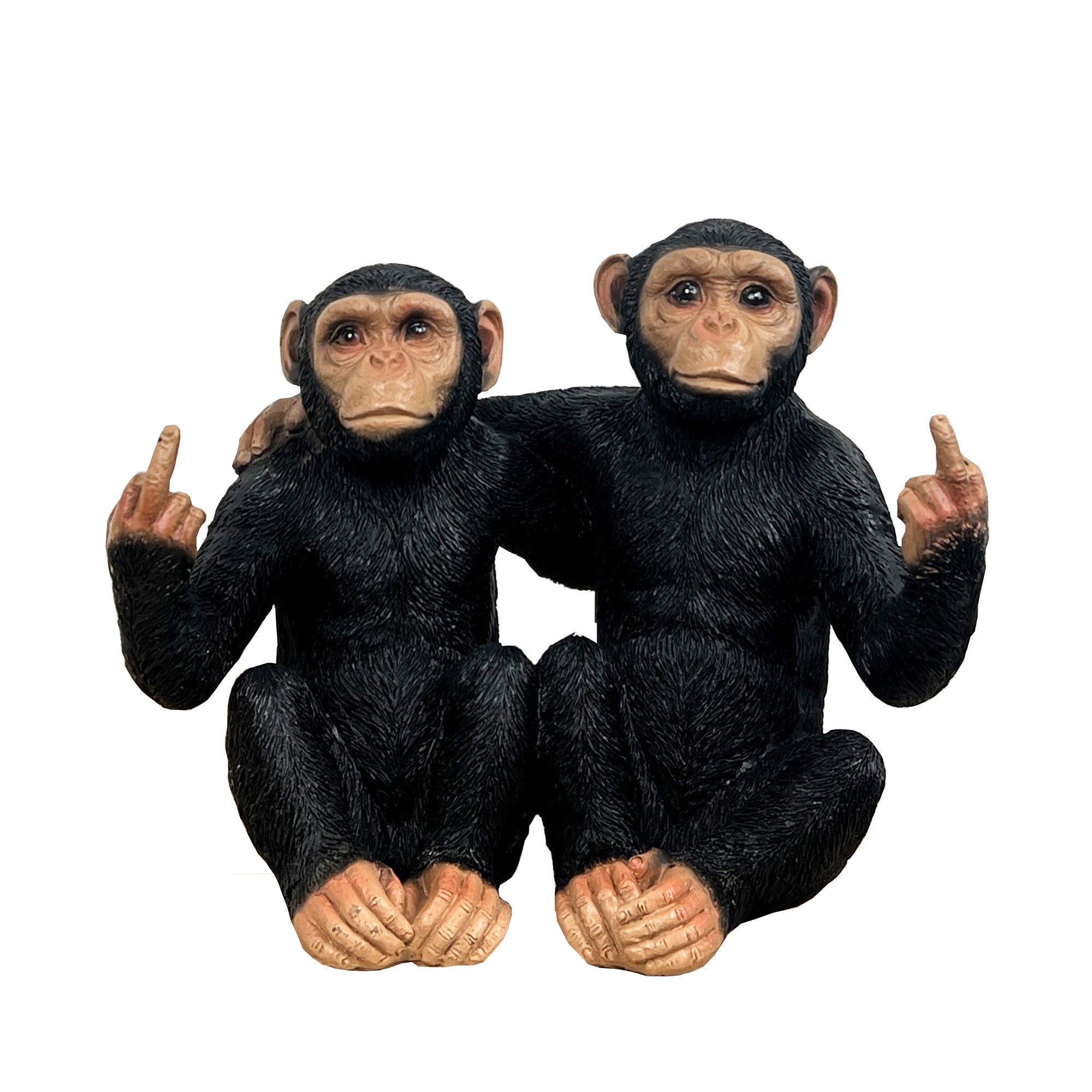16cm Rude Middle Finger Monkey Ornament - Resin