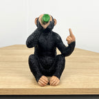 19cm Beer Drinking Middle Finger Monkey Ornament - Resin