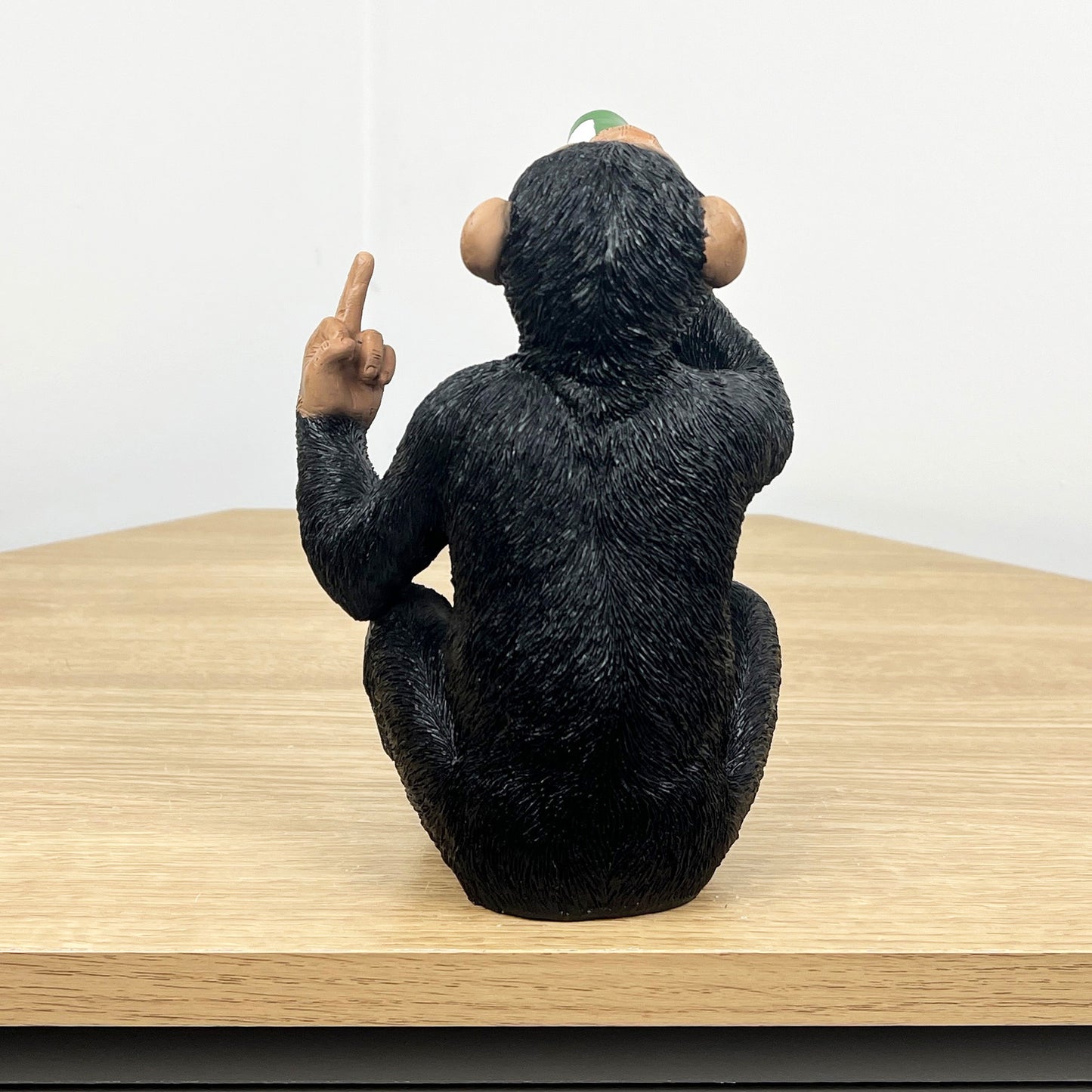 19cm Beer Drinking Middle Finger Monkey Ornament - Resin