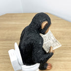 18cm Middle Finger Monkey on the Toilet Ornament - Resin
