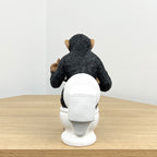 18cm Middle Finger Monkey on the Toilet Ornament - Resin