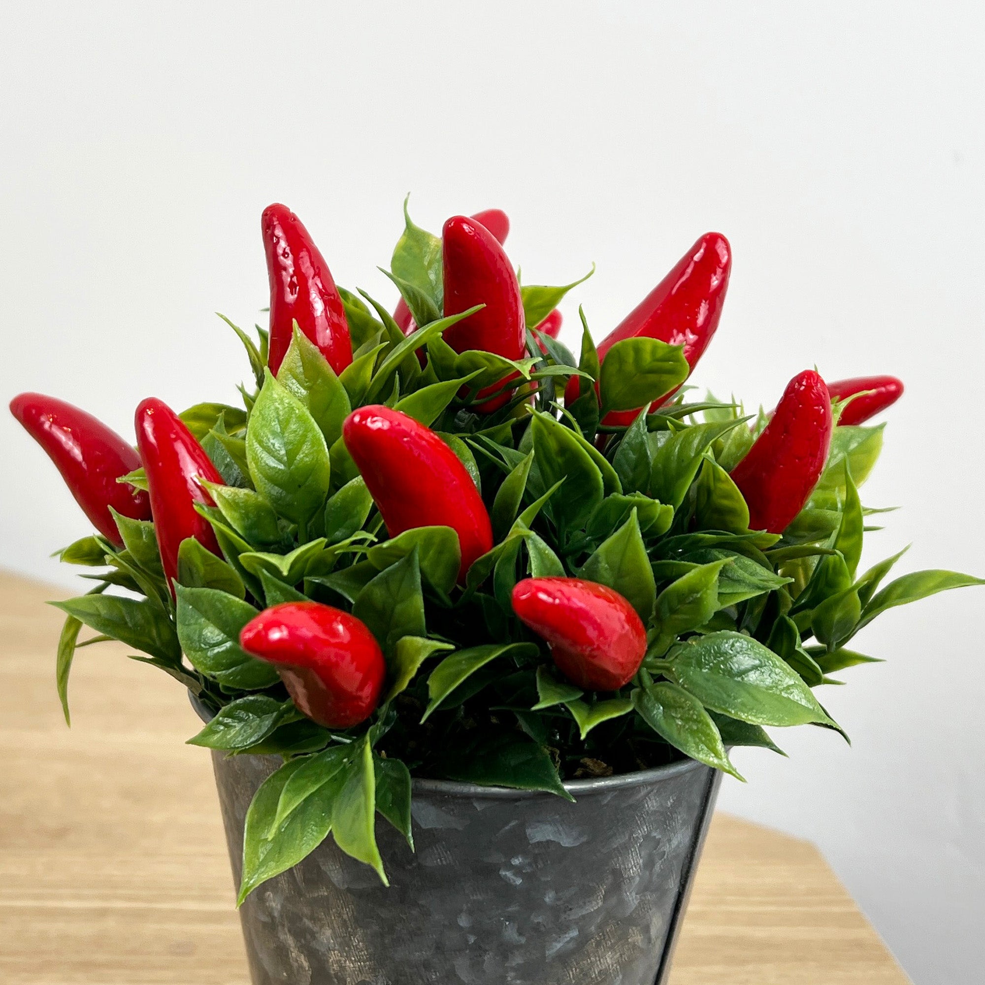 Artificial Chilli Plant in Metal Pot