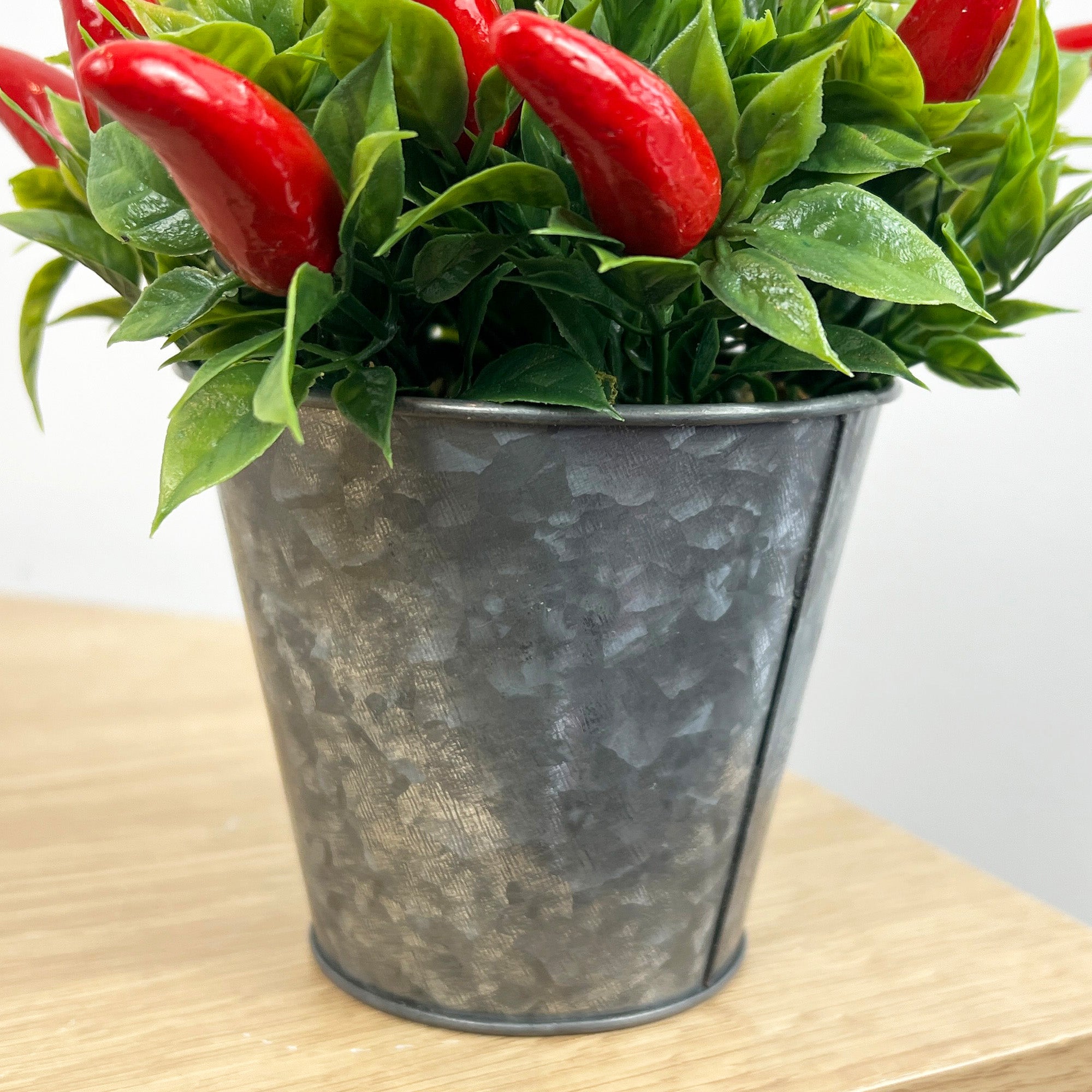 Artificial Chilli Plant in Metal Pot