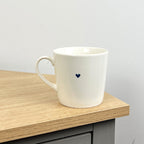 Set of 4 Cream 'Made with Love' 💙 Heart Mugs