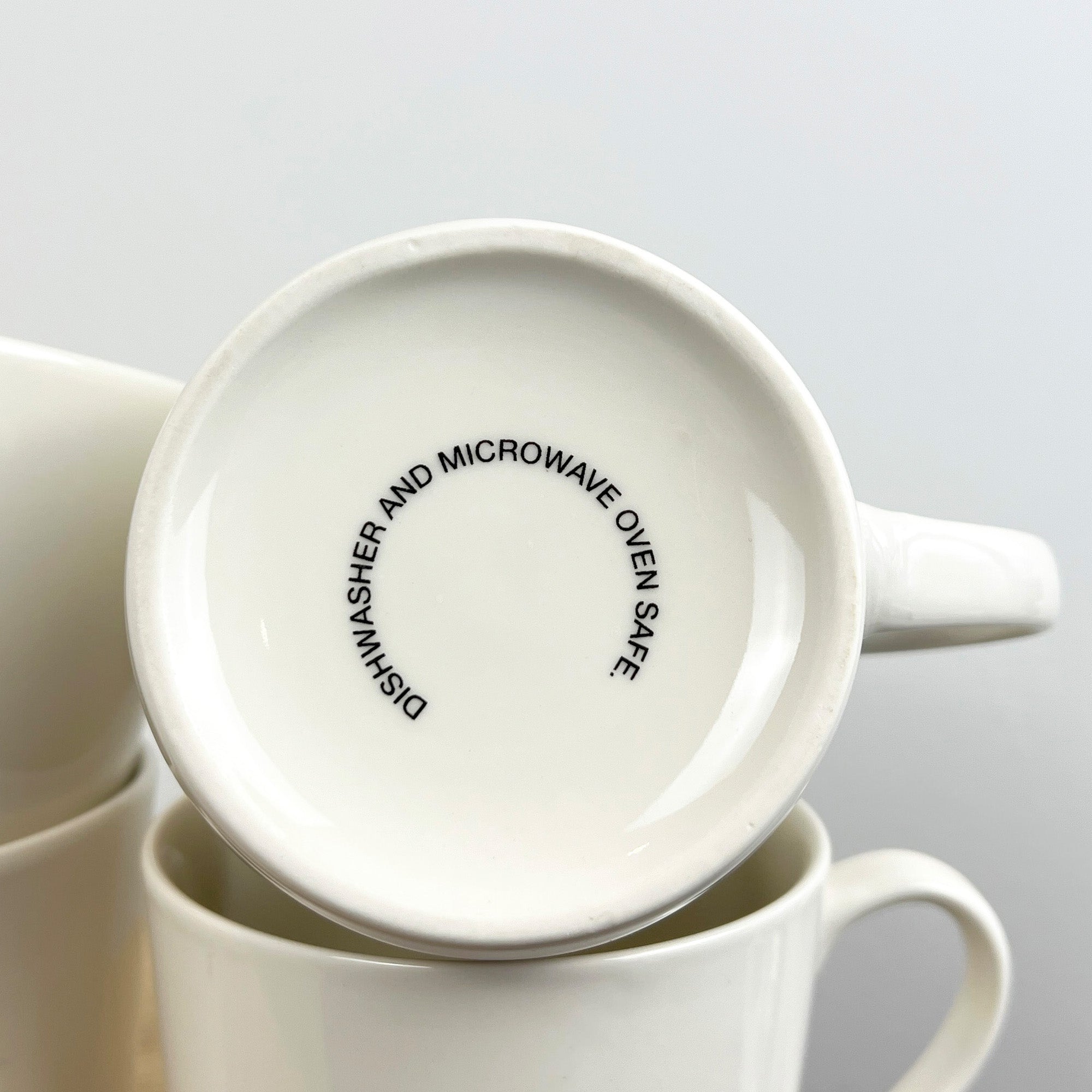 Set of 4 Cream 'Made with Love' 💙 Heart Mugs