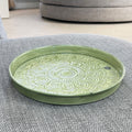 32.5cm Moroccan Pattern Decorative Metal Tray – Green