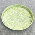 32.5cm Moroccan Pattern Decorative Metal Tray – Green
