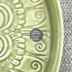 32.5cm Moroccan Pattern Decorative Metal Tray – Green