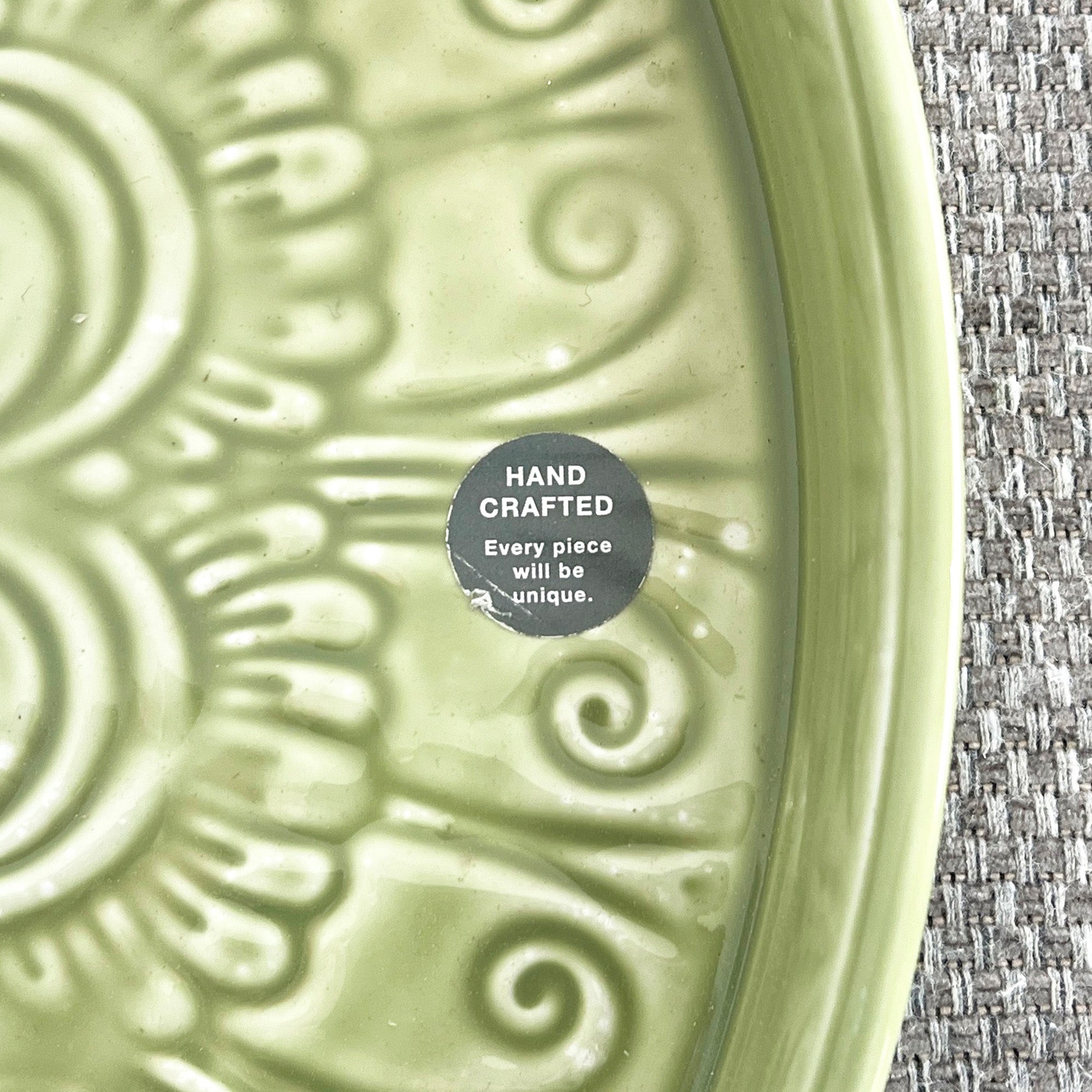 32.5cm Moroccan Pattern Decorative Metal Tray – Green