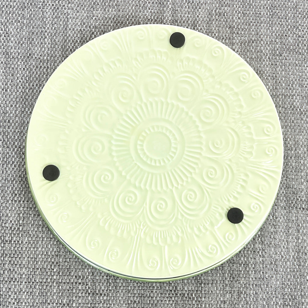 32.5cm Moroccan Pattern Decorative Metal Tray – Green