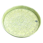32.5cm Moroccan Pattern Decorative Metal Tray – Green