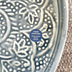 32.5cm Floral Pattern Decorative Metal Tray – Blue