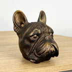 14cm Bronze French Bulldog Head Ornament - Resin