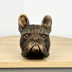 14cm Bronze French Bulldog Head Ornament - Resin