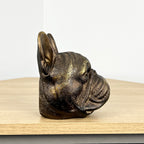 14cm Bronze French Bulldog Head Ornament - Resin