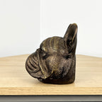 14cm Bronze French Bulldog Head Ornament - Resin