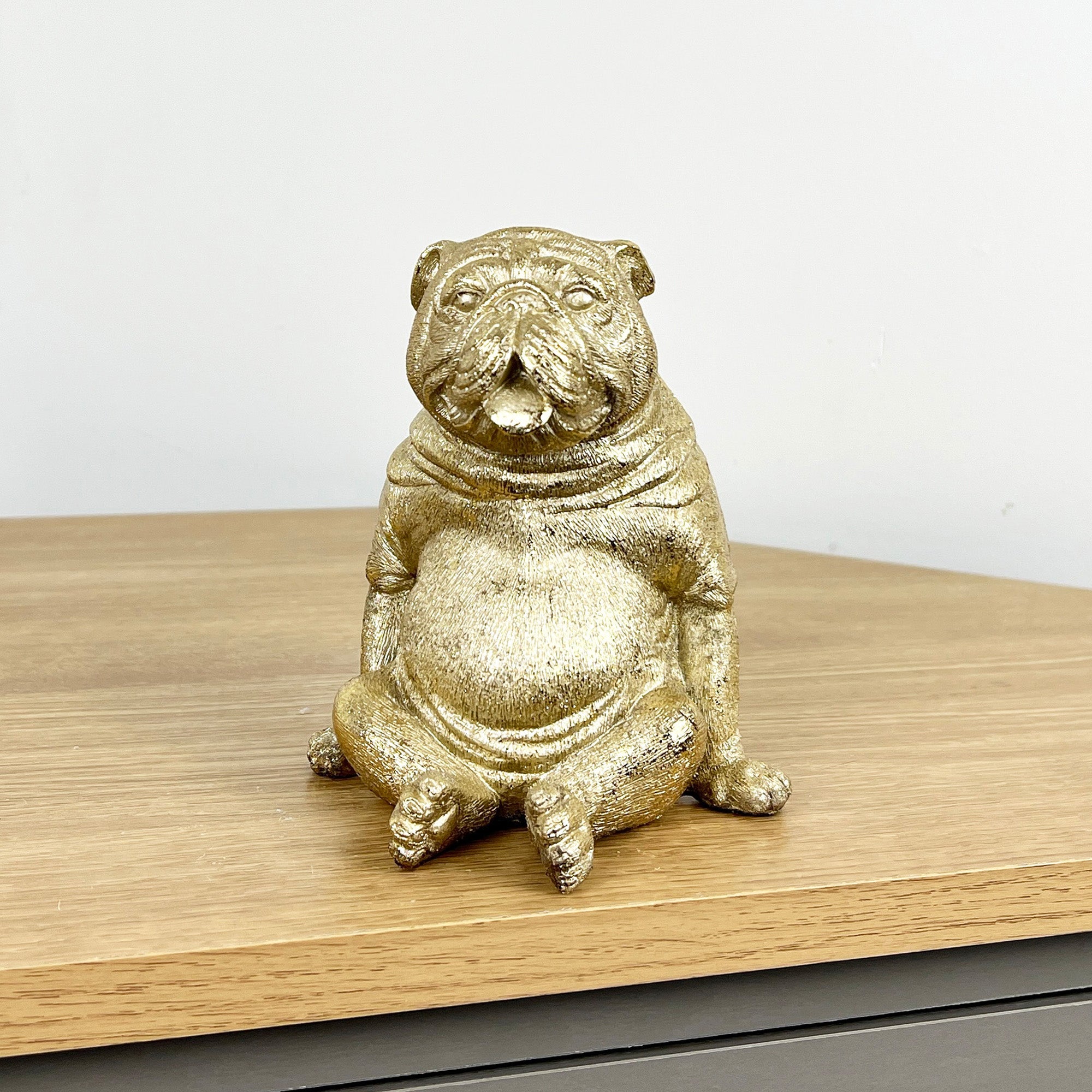 14.5cm Fat Sitting Pug Dog Ornament - Resin