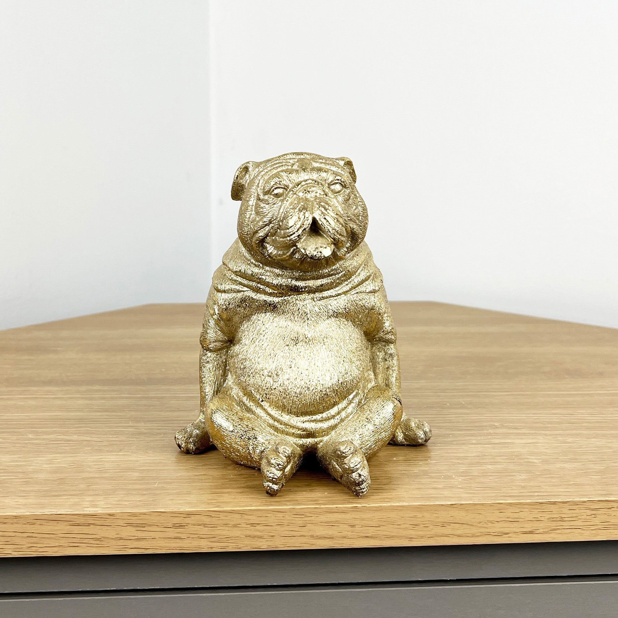 14.5cm Fat Sitting Pug Dog Ornament - Resin