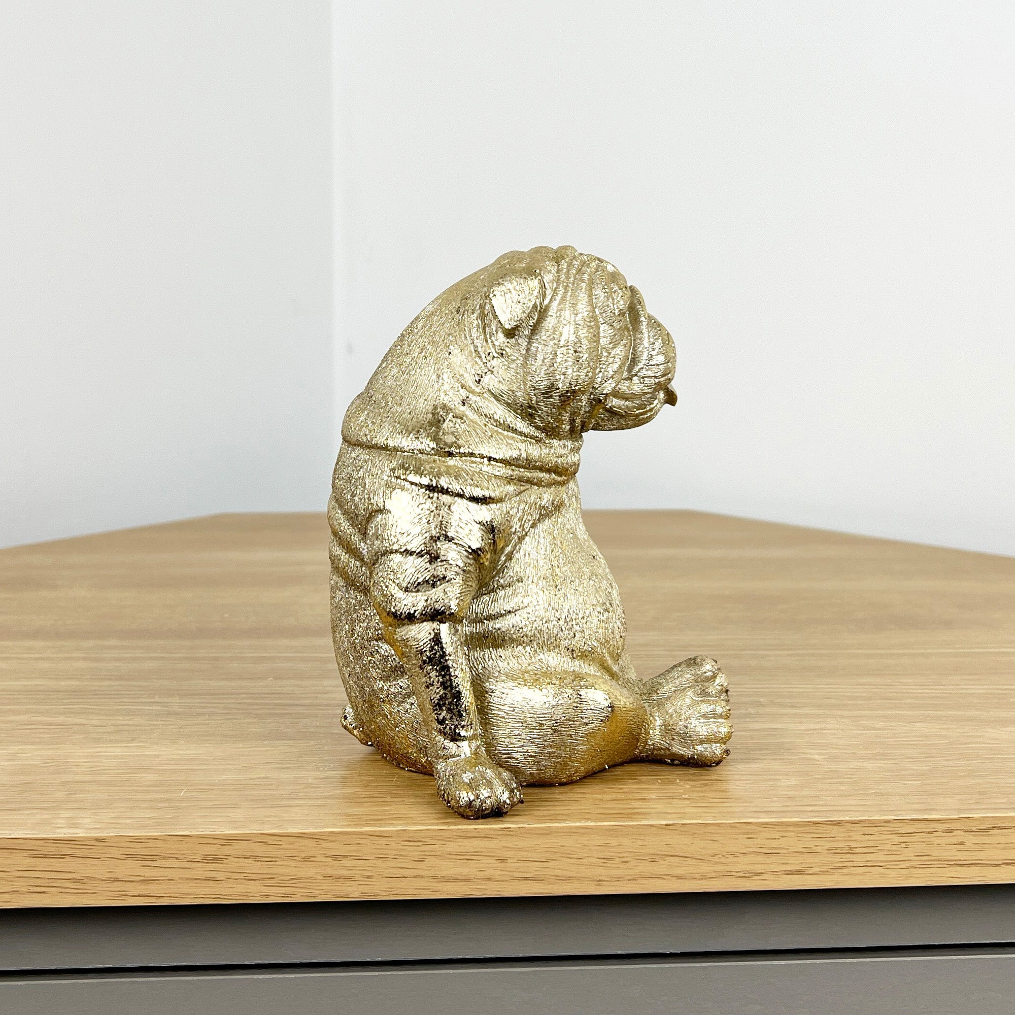 14.5cm Fat Sitting Pug Dog Ornament - Resin