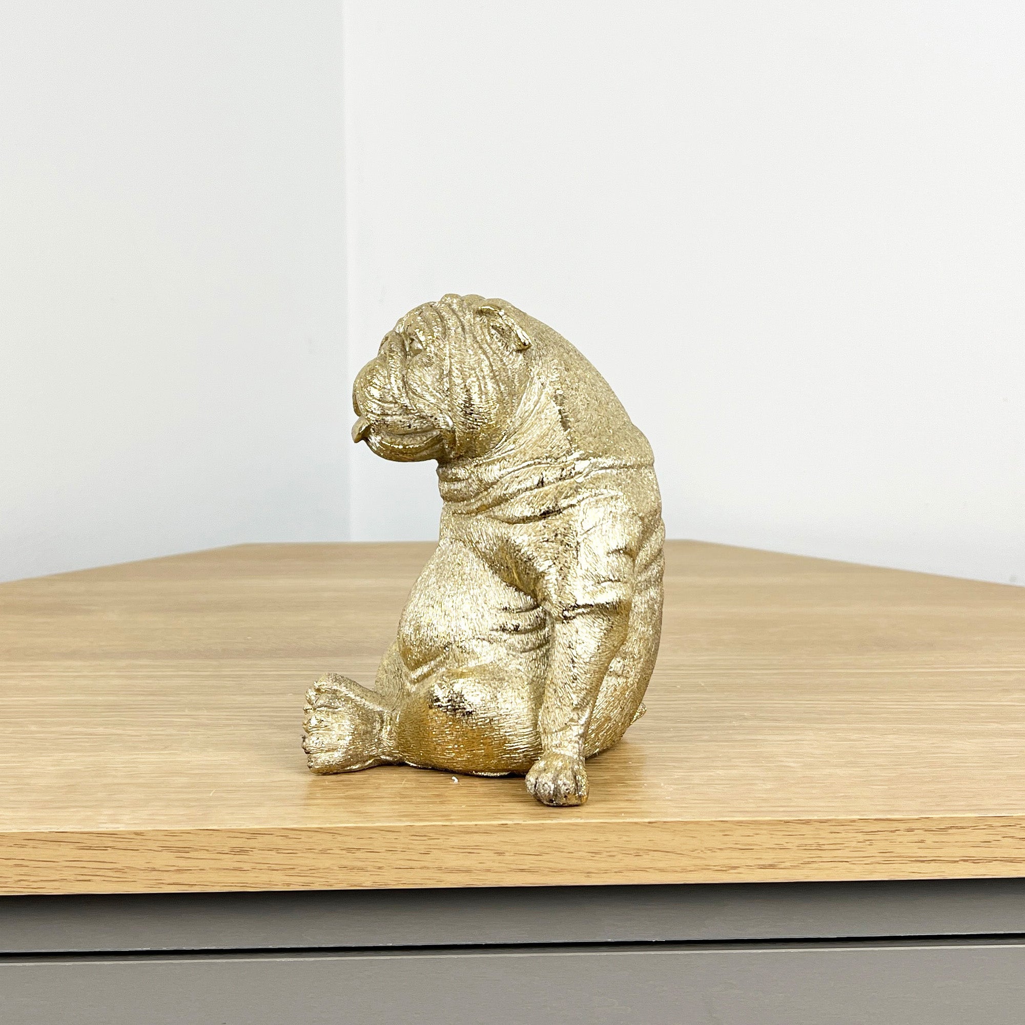 14.5cm Fat Sitting Pug Dog Ornament - Resin
