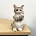 19cm Up Yours Middle Finger Cat Ornament – Resin