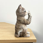 19cm Up Yours Middle Finger Cat Ornament – Resin