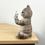 19cm Up Yours Middle Finger Cat Ornament – Resin