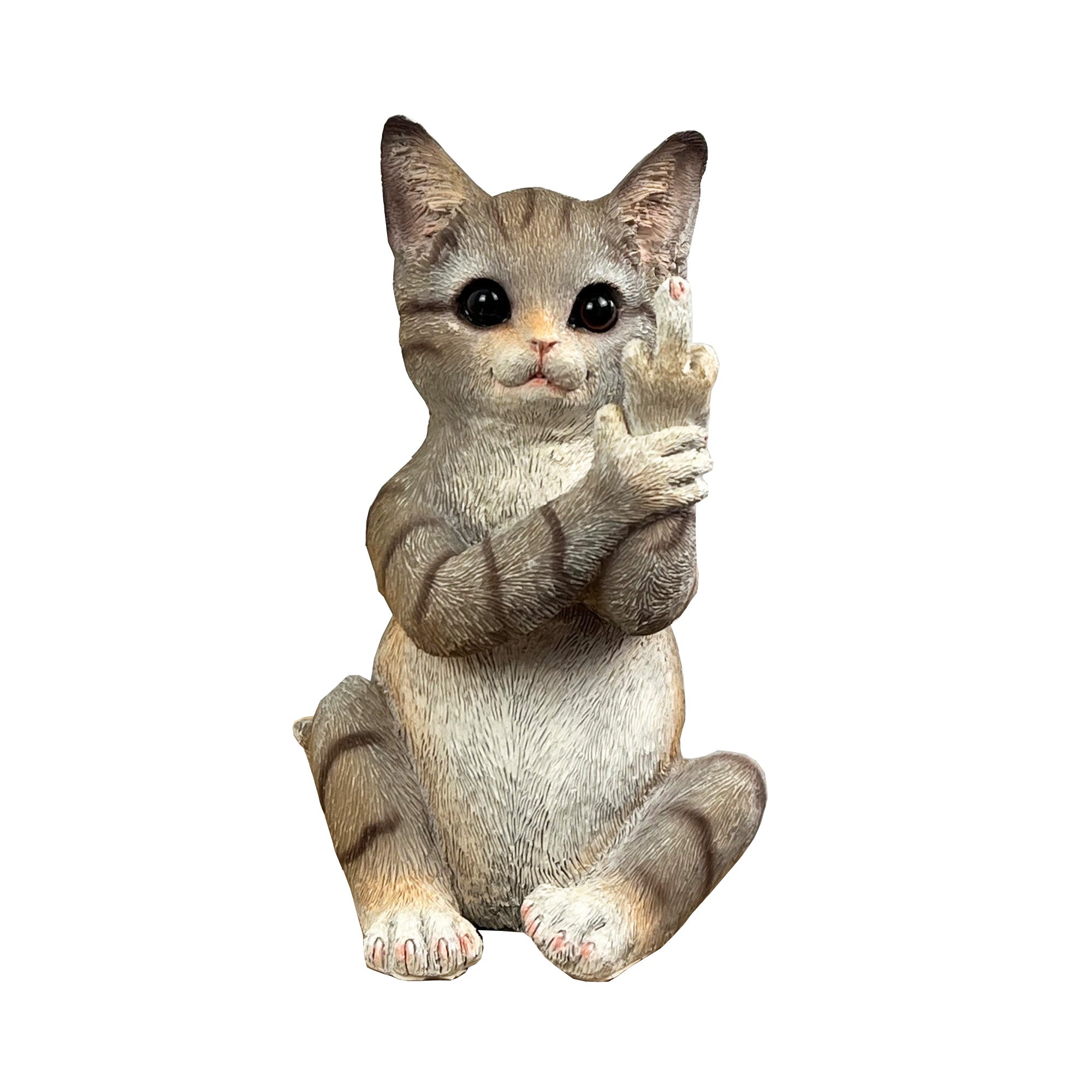 19cm Up Yours Middle Finger Cat Ornament – Resin