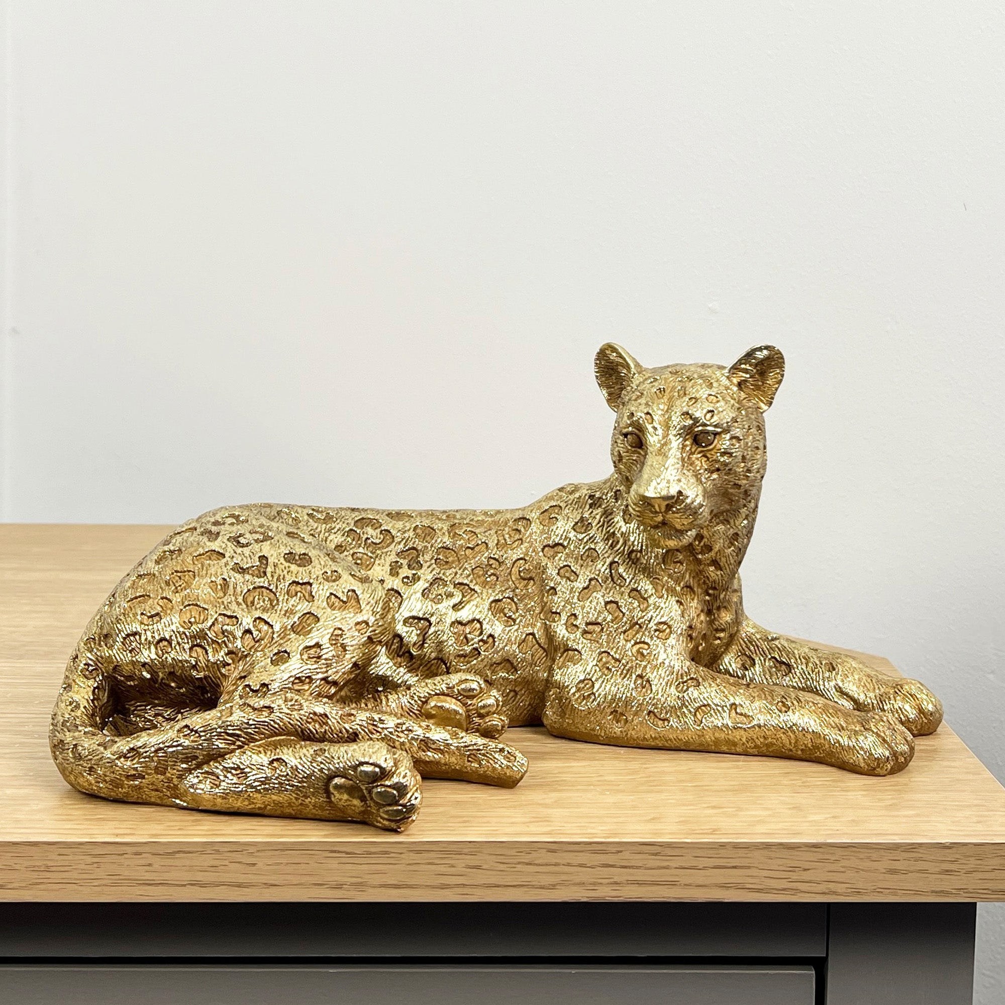 30cm Gold Leopard Ornament - Resin