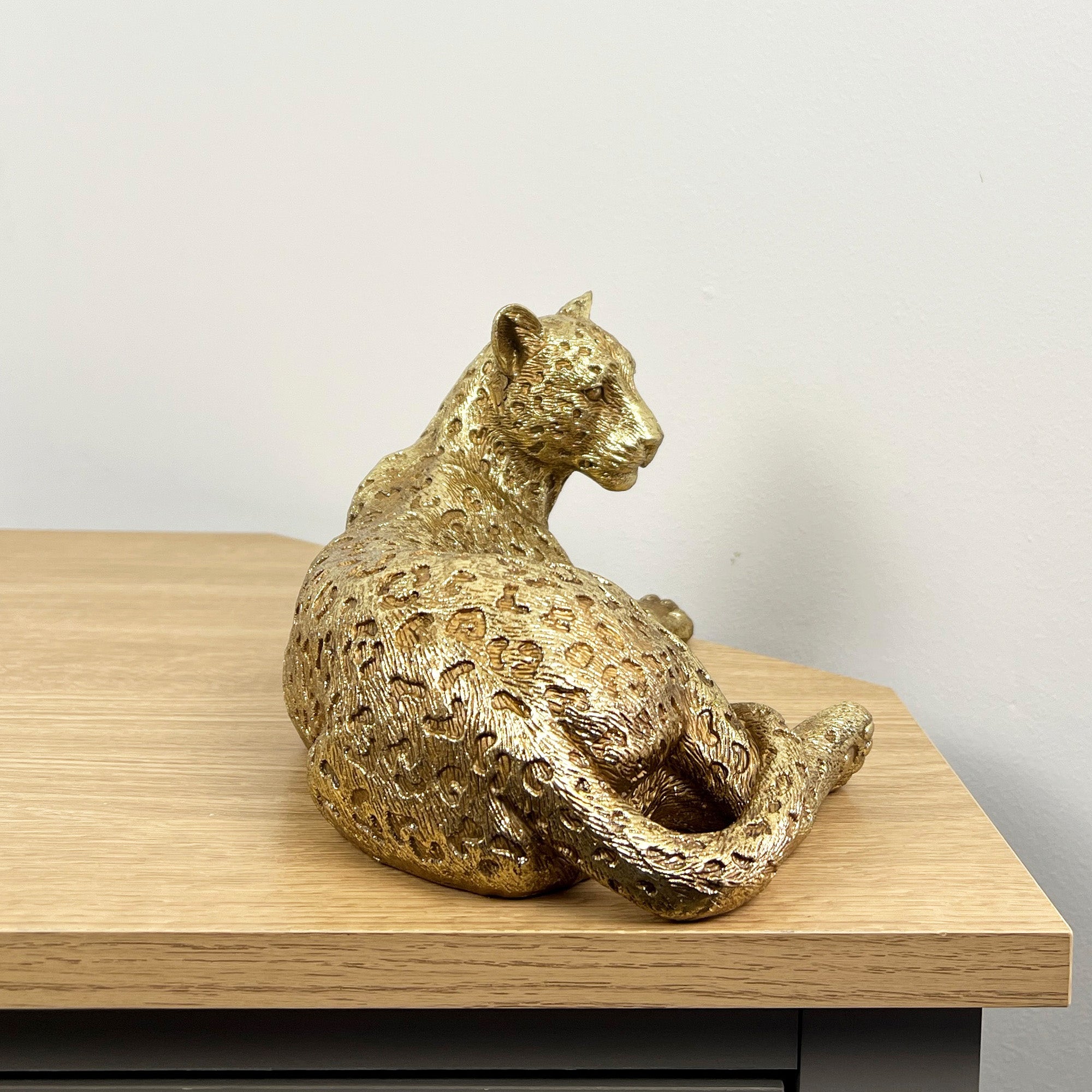 30cm Gold Leopard Ornament - Resin