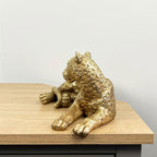 30cm Gold Leopard Ornament - Resin
